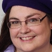 Dawn Davidson in purple hat